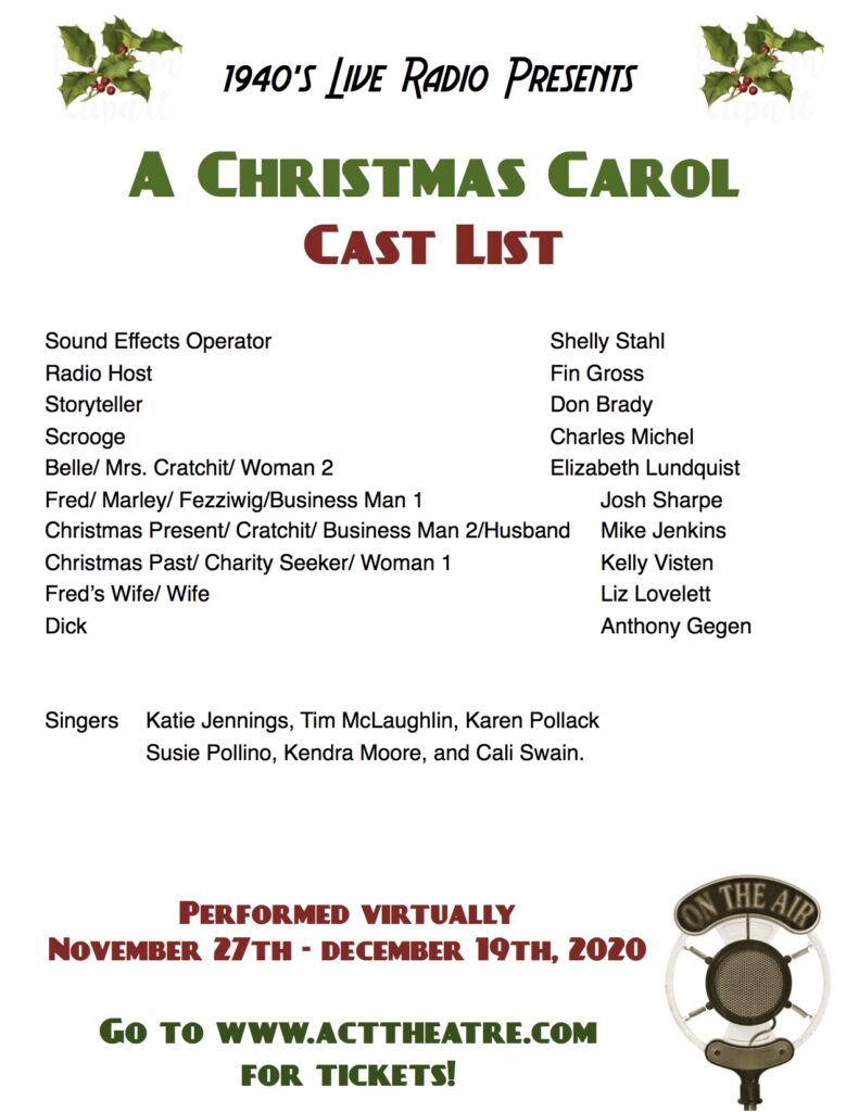 Radio Christmas Carol Cast List Anacortes Community Theatre